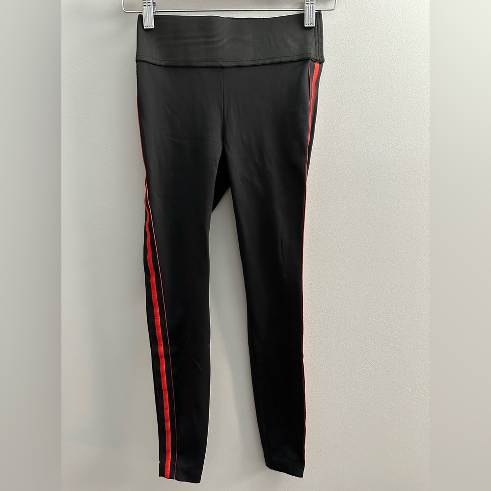Koral Tone High Rise Legging Black Scarlett Yoga Pants Red Stripe Side